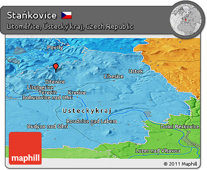 Political Panoramic Map of Staňkovice