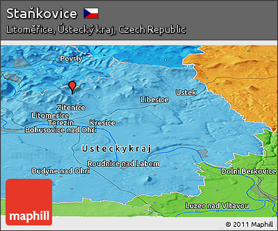 Political Panoramic Map of Staňkovice