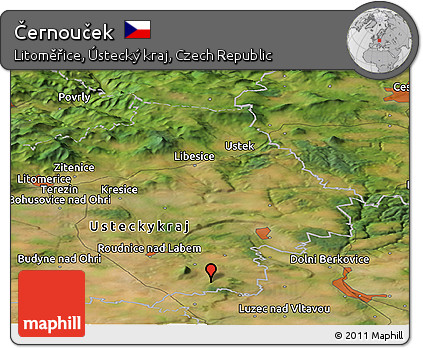Satellite Panoramic Map of Černouček