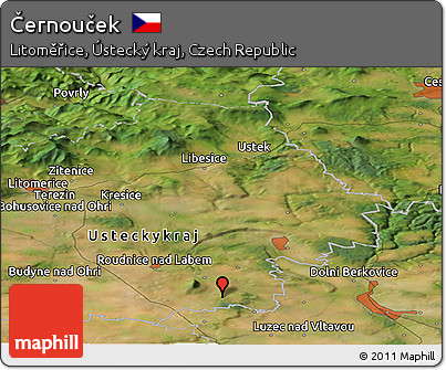 Satellite Panoramic Map of Černouček