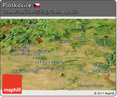 Satellite Panoramic Map of Ploskovice