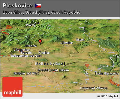 Satellite Panoramic Map of Ploskovice