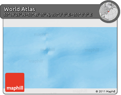 Physical 3D Map of the Area around 50° 31' 50" N, 150° 31' 30" E