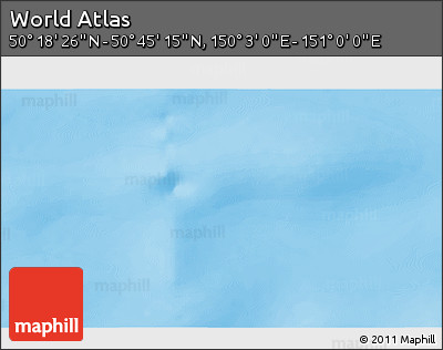 Physical 3D Map of the Area around 50° 31' 50" N, 150° 31' 30" E