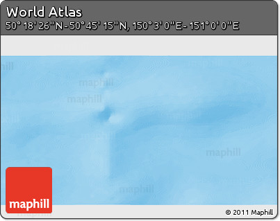 Physical 3D Map of the Area around 50° 31' 50" N, 150° 31' 30" E