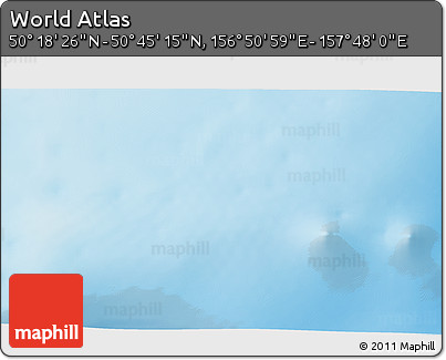 Physical 3D Map of the Area around 50° 31' 50" N, 157° 19' 29" E