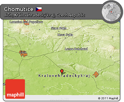 Physical 3D Map of Chomutice