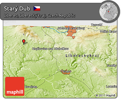 Physical 3D Map of Starý Dub