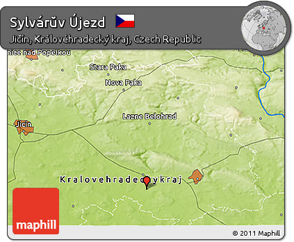 Physical 3D Map of Sylvárŭv Újezd