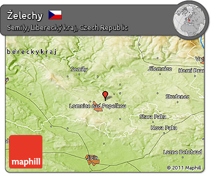 Physical 3D Map of Želechy