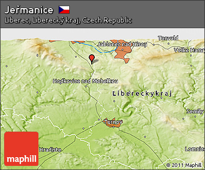 Physical 3D Map of Jeřmanice