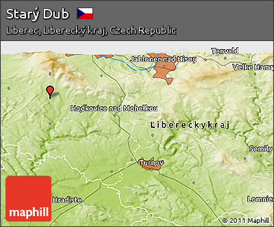 Physical 3D Map of Starý Dub