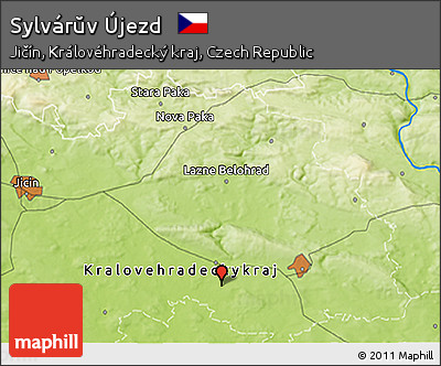 Physical 3D Map of Sylvárŭv Újezd