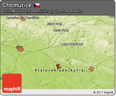 Physical 3D Map of Chomutice