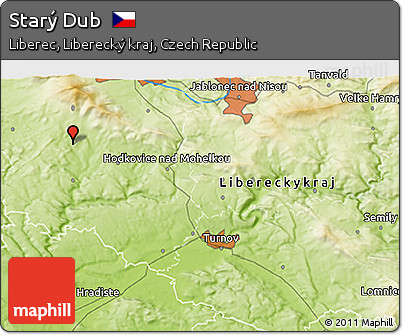 Physical 3D Map of Starý Dub