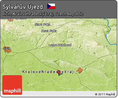 Physical 3D Map of Sylvárŭv Újezd