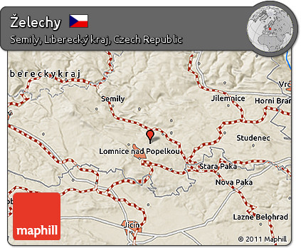 Shaded Relief 3D Map of Želechy