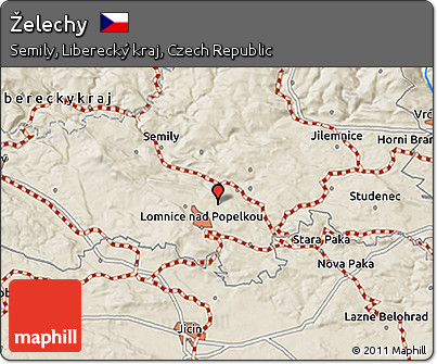 Shaded Relief 3D Map of Želechy