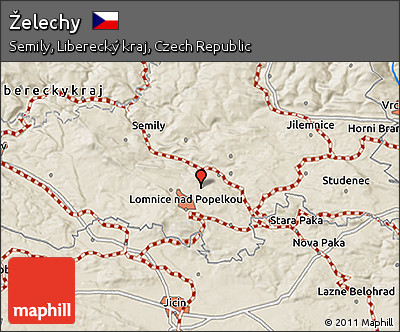 Shaded Relief 3D Map of Želechy