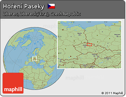 Savanna Style Location Map of Hoření Paseky