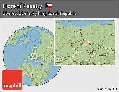 Savanna Style Location Map of Hoření Paseky