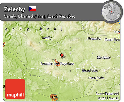 Physical Map of Želechy