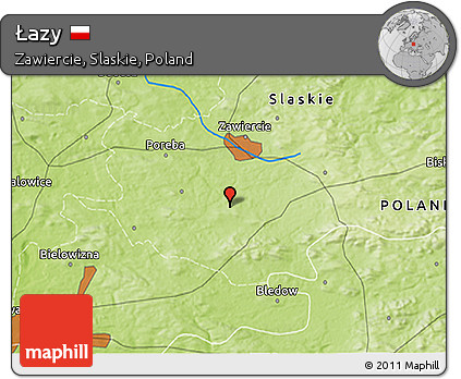 Physical 3D Map of Łazy