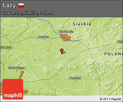 Physical 3D Map of Łazy
