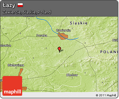 Physical 3D Map of Łazy