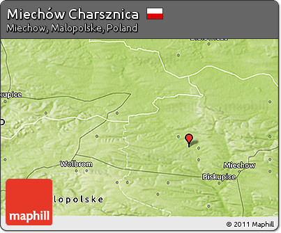 Physical 3D Map of Miechów Charsznica