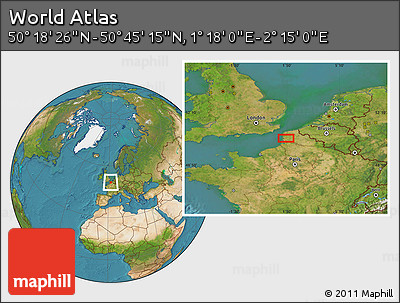 Satellite Location Map of the Area around 50° 31' 50" N, 1° 46' 29" E