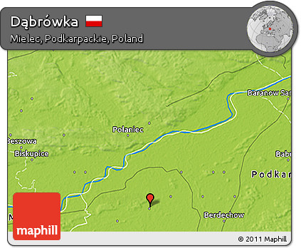 Physical 3D Map of Dąbrówka