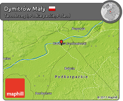 Physical 3D Map of Dymitrów Mały