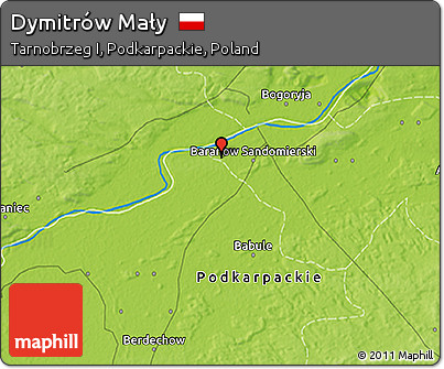 Physical 3D Map of Dymitrów Mały