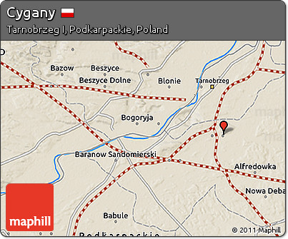 Shaded Relief 3D Map of Cygany