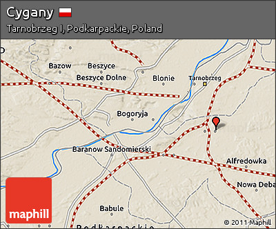 Shaded Relief 3D Map of Cygany