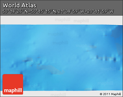 Shaded Relief 3D Map of the Area around 50° 31' 50" N, 21° 10' 29" W