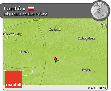 Physical 3D Map of Korchów