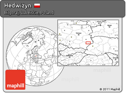 Blank Location Map of Hedwiżyn