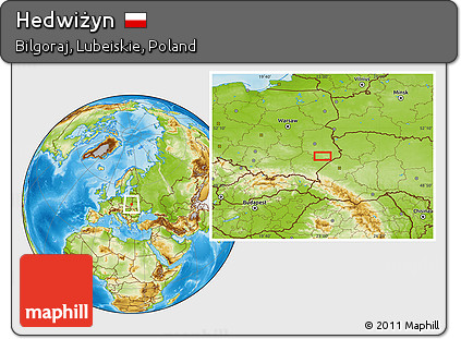 Physical Location Map of Hedwiżyn