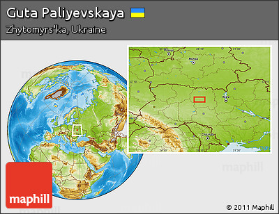 Physical Location Map of Guta Paliyevskaya
