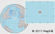 Gray Location Map of the area around 50° 31' 50" N, 32° 13' 30" W