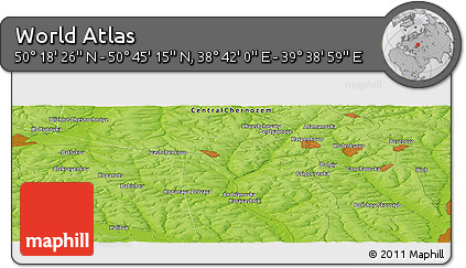 Physical Panoramic Map of the Area around 50° 31' 50" N, 39° 10' 29" E