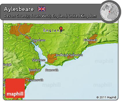 Physical 3D Map of Aylesbeare