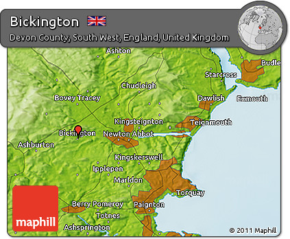 Physical 3D Map of Bickington