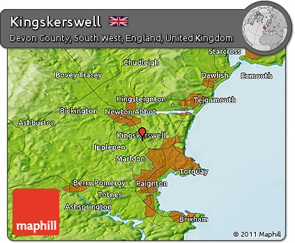 Physical 3D Map of Kingskerswell