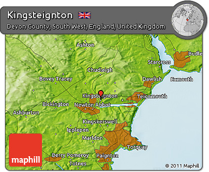 Physical 3D Map of Kingsteignton