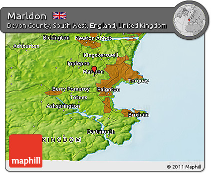Physical 3D Map of Marldon