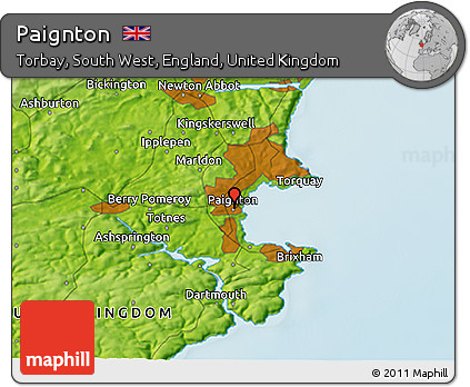 Physical 3D Map of Paignton