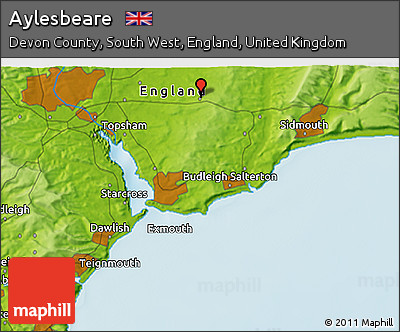 Physical 3D Map of Aylesbeare